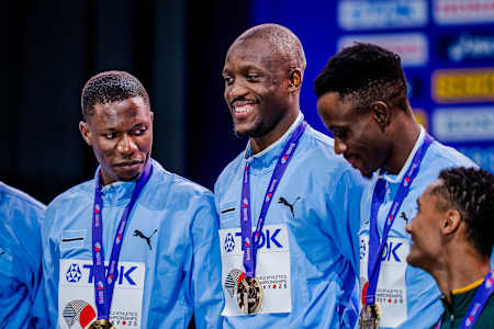 Letsile Tebogo wins in men’s 4x400m relays for team Botswana during World Athletics Championships 2025 Tokyo, Japan, on September 21, 2025