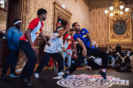 Diablo performs during the Exhibition battle of Red Bull Dance Tour at the Theatre du Chatelet in Paris, France, on October 4, 2020.
