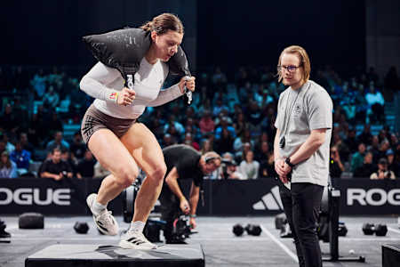Functional fitness athlete Laura Horváth during a workout at the Wolrd Fitness Project finals 