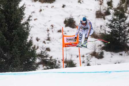 American skier Lindsey Vonn in action at the FIS Ski Alpine World Cup in Tarivsio, Italy. 