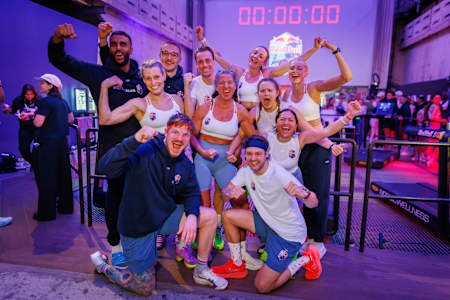 The winning team strikes a triumphant pose at Red Bull 24 Hours 2026 in Stockholm, Sweden, capturing the high-energy spirit of this epic endurance challenge
