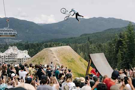 Dawid Godziek performs at Red Bull Joyride in Whistler, BC on July 27, 2024. 