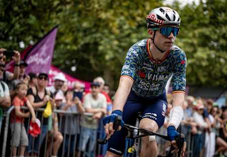 Wout Van Aert at the start of Stage 13 of the 111th Tour de France on July 12, 2024. 