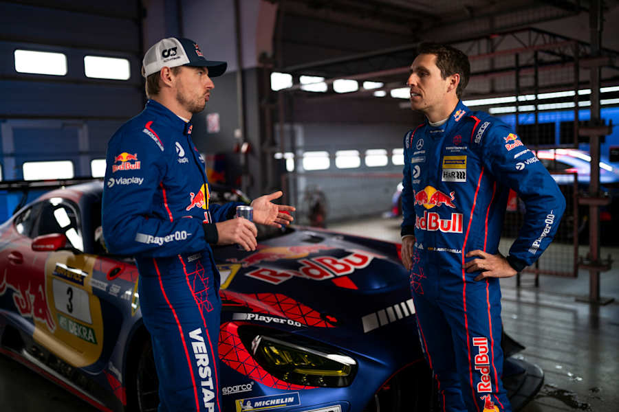 Max Verstappen, Daniel Juncadella seen at the N&uuml;rburgring in Germany on March 31, 2026.