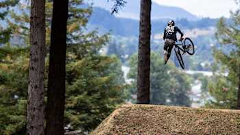 Emil Johansson at Crankworx FMBA Slopestyle World Championship 2020 Stop 1 in Rotorua, New Zealand on March 7, 2020.