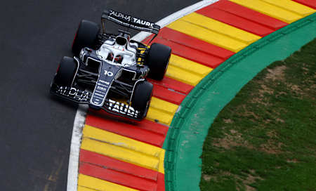 Pierre Gasly of Scuderia AlphaTauri at the Belgian Grand Prix on August 28, 2022.