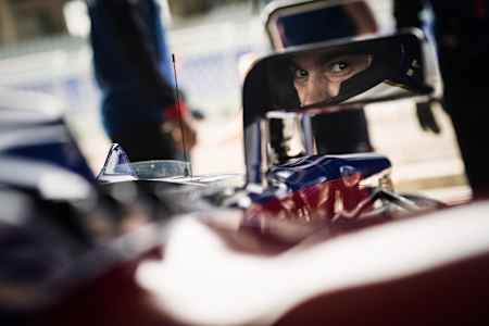 A photo of Dani Pedrosa in an F1 car in Spielberg, Austria.