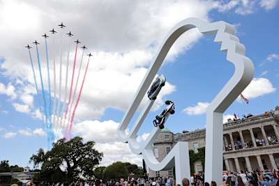 The RAF Red Arrows fly past Goodwood House at the 2025 Goodwood Festival of Speed