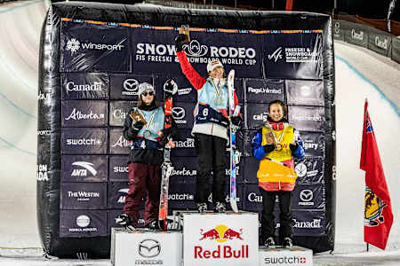 Eileen Gu performs in Calgary, Alberta on February 14, 2020.