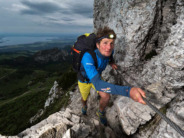 Sebastian Huber climbing in Aschau, Germany
