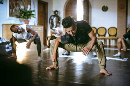 Red Bull BC One All Stars stretch before the Red Bull BC One Training Camp