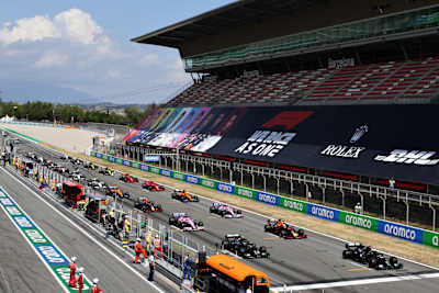 Cars Line Up On The Grid In Spain