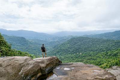 Bear Grylls pictured in a promo shot for Amazon Prime Video's Eco-Challenge.