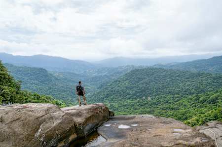 Bear Grylls pictured in a promo shot for Amazon Prime Video's Eco-Challenge.