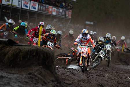Home grown star Jeffrey Herlings rides his KTM to victory at his home round in The Netherlands.