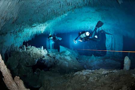 Cave diver Jill Heinerth explores Dan's Cave, located deep beneath South Abaco in the northern Bahamas. It is believed to be 350,000-years-old.