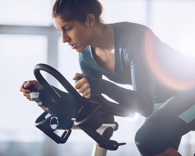 using a bike indoors