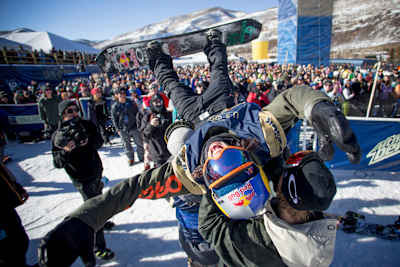 Yuki Kadono celebrates at the Burton US Open 2015.