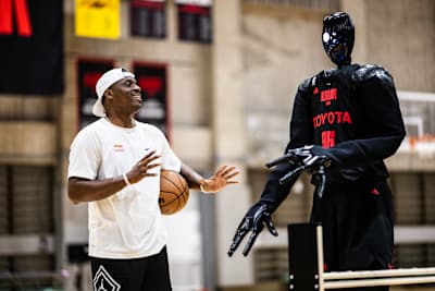 Chris Matthews, aka Lethal Shooter, teams up with Cue6, the world’s most advanced basketball robot, in Tokyo, Japan.