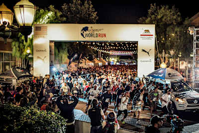 Participants around the globe all start at the same time. In Santa Clarita, California, the race began at 4 a.m.