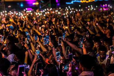 The crowds at the 2019 Afro Nation music festival in Ghana.