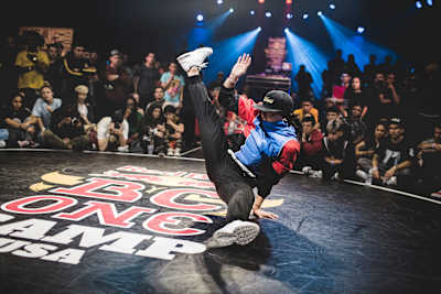 B-Girl Sunny competes during the Red Bull BC One Camp in Houston in 2019.
