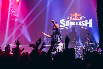 Larry June performing at Red Bull SoundClash Detroit