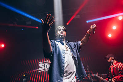 Larry June on stage at Red Bull SoundClash Detroit