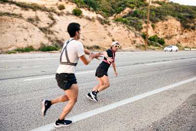 Born to run: a Maffetones handover in action.