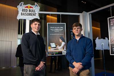 Ireland's Oisin Walsh and Oisin Mallon showcase StepAhead in the Idea Gallery of the Red Bull Basement World Final in Tokyo, Japan on December 5, 2024.