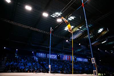 Armand Duplantis jumps over 6.31m to break the world record for the 15th time at the Mondo Classic on March 12, 2026 in Uppsala, Sweden.