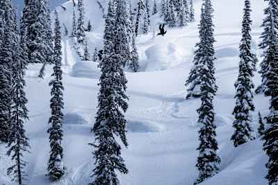 Brin Alexander slips from a natural feature during Natural Selection Snow finals day in Revelstoke, Canada in March 2026.