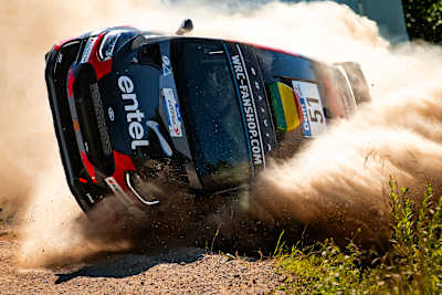 Nataniel Bruun rolled out of contention on Friday in WRC3