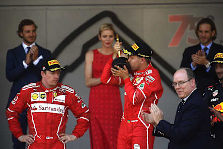 Raikkonen looked like he'd prefer to be anywhere but the Monaco podium