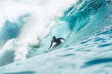 Kanoa Igarashi in the water.