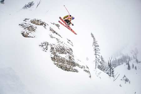 Freeskier Michelle Parker in the backcountry.