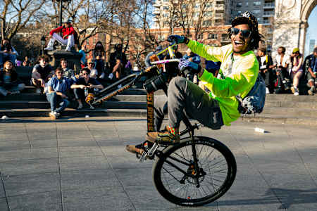 Jae Milez embodies the spirit of NYC's Bike Life culture.