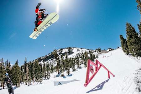 Powell takes flight with major flair at Mammoth Mountain in California.