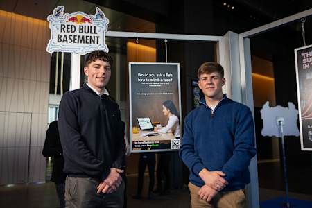 Ireland's Oisin Walsh and Oisin Mallon showcase StepAhead in the Idea Gallery of the Red Bull Basement World Final in Tokyo, Japan on December 5, 2024.