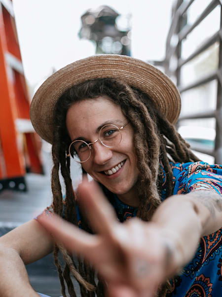 Portrait of hip-hop music artist Kid Lennon.