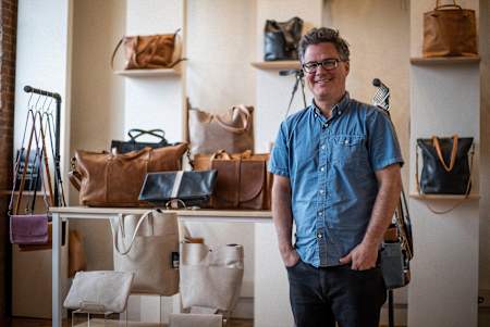 A photo of Barrett Ward, founder of ethical fashion company ABLE.