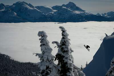 Sean Pettit heli-skis at Whistler, BC, Canada