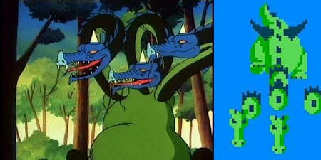 Gleeok im Zelda-Cartoon und im Game