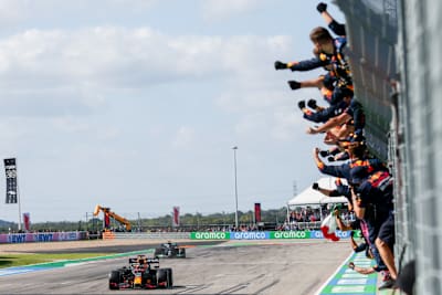 Max Verstappen of Red Bull Racing Honda at the United States Grand Prix on October 24, 2021.