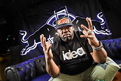 A portrait photo of Raekwon at a Red Bull Music Academy event in Singapore in March, 2014.
