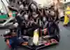 Race winner Max Verstappen of the Netherlands and Oracle Red Bull Racing celebrates with his team after the F1 Grand Prix of Monaco at Circuit de Monaco on May 28, 2023 in Monte-Carlo, Monaco.