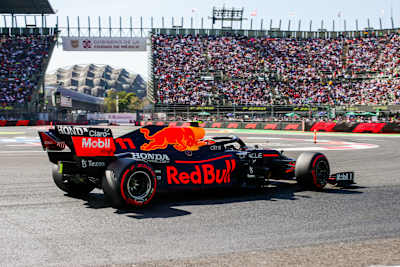 Sergio Pérez of Red Bull Racing Honda at the Mexican Grand Prix on November 7, 2021.