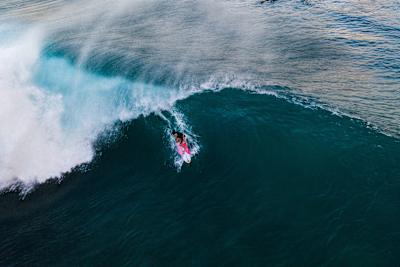 Carissa Moore surfs at Pipeline in Haleiwa, Hawaii