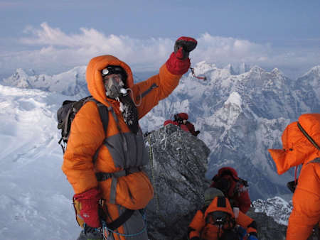 Jon Kedrowsk en el Everest, en mayo de 2012.