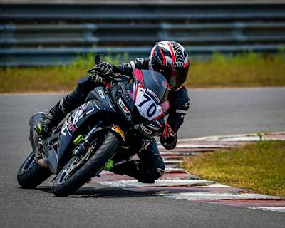 Anfal Adkhar participates in the 2021 Indian National Motorcycle Championship